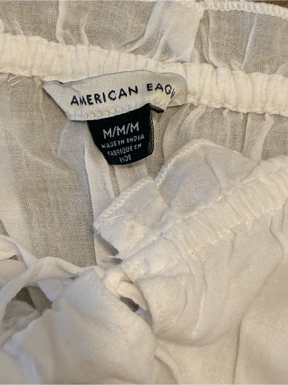 American Eagle Outfitters White Ruffle Tie-Front Camisole - Picture 3 of 6